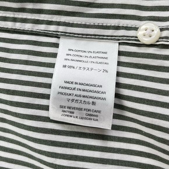 JOHN | Striped XXL Secret Wash Gray White J. Crew Men's Button Up Dress Shirt - Picture 3 of 6